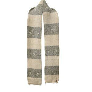 ABERCROMBIE & FITCH Wool Blend Scarf 6 Foot Long Gray White Used